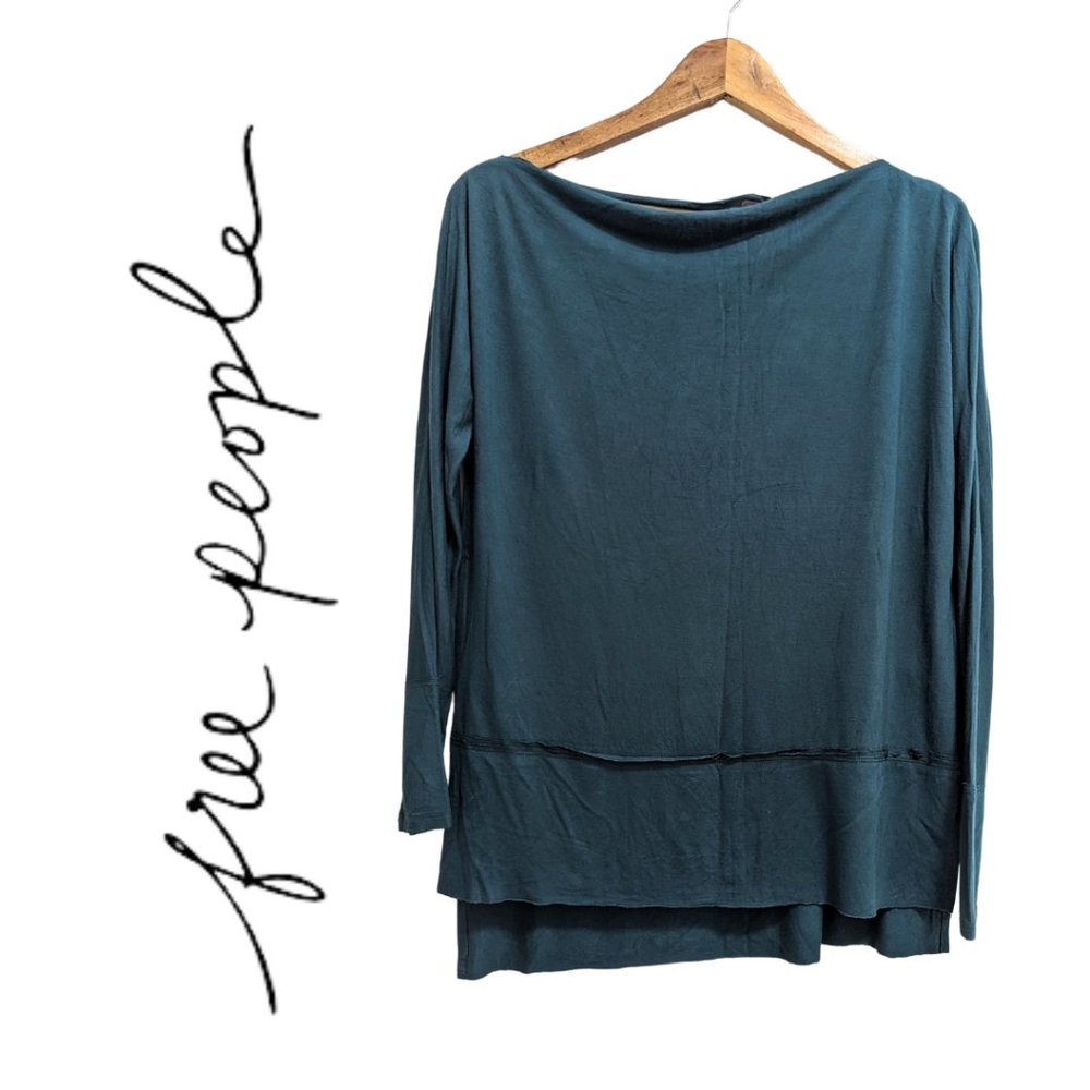 NWOT We The Free Dark Green Long Sleeve Top